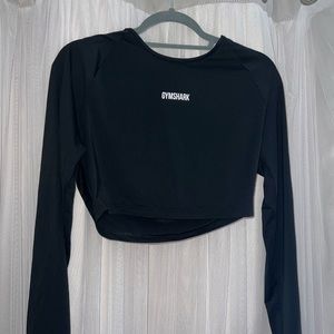 Gymshark black medium long sleeve crop top
